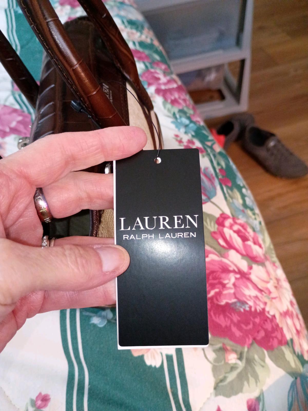 NWT Ralph Lauren Zebra Print Small 2 leather handle bag
