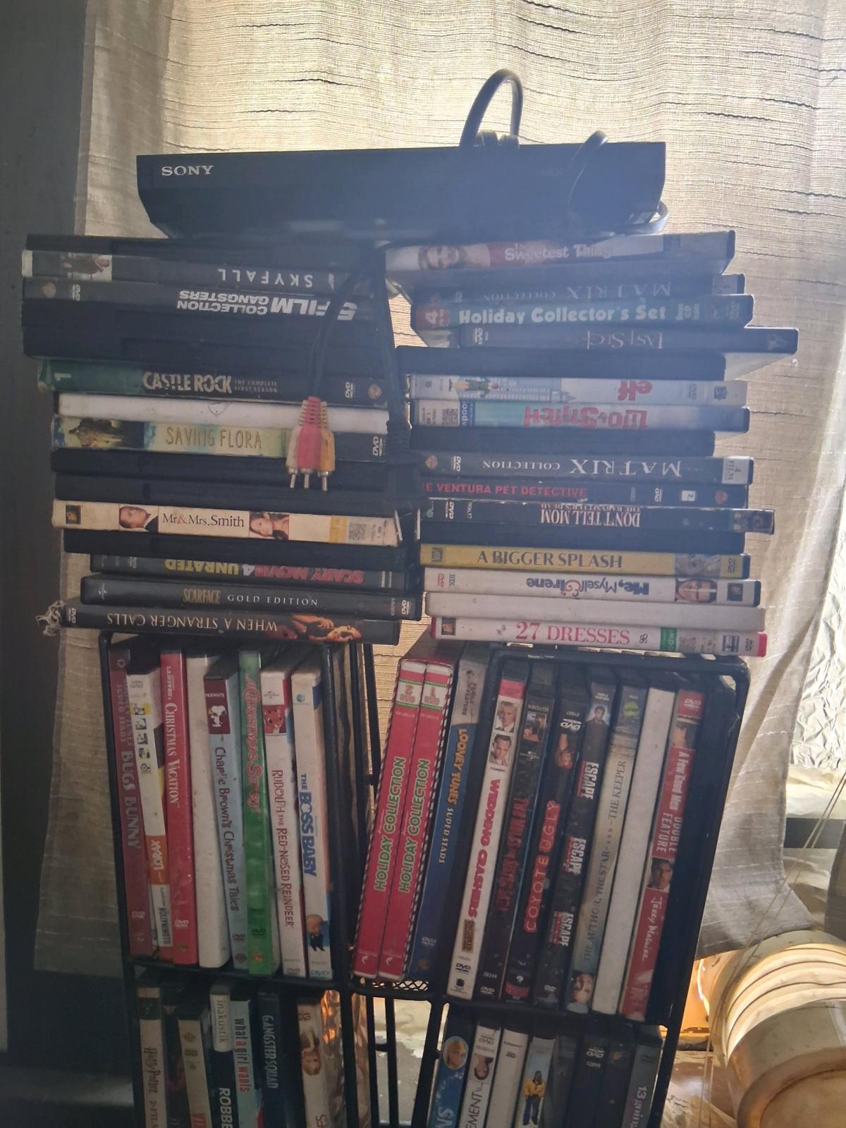 DVDs WITH DVD PLAYER and stand
