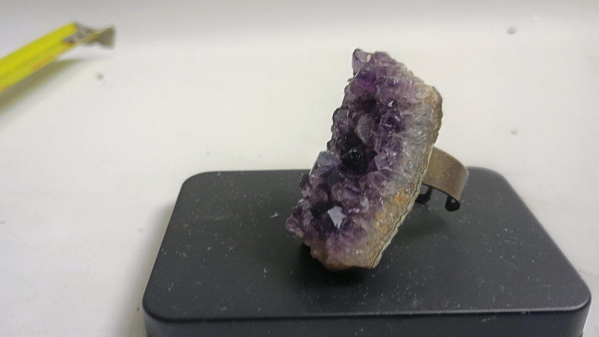 raw amethyst ring just a piece amethyst glued to a multisize