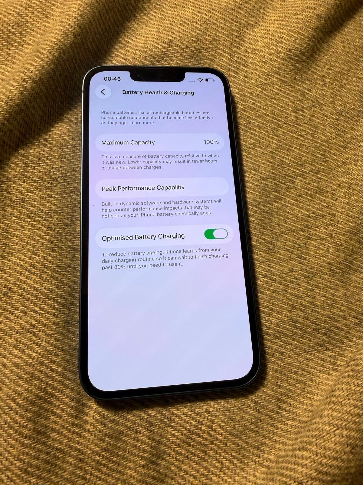 Phone 13  128GB  Battery Health 100Neatly used iPh