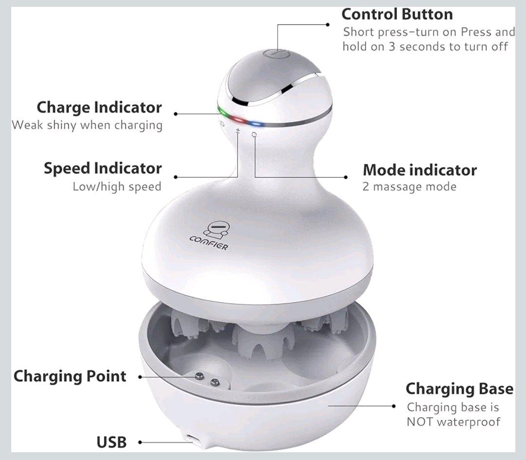 Electric Cordless Hair Scalp Massager with Kneading 84