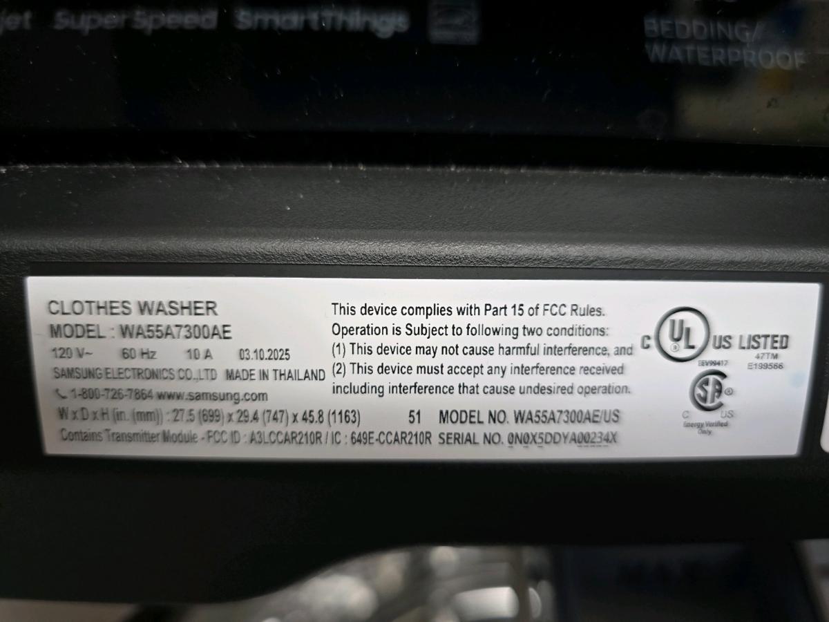Samsung SuperSpeed Top Load Washer Like New