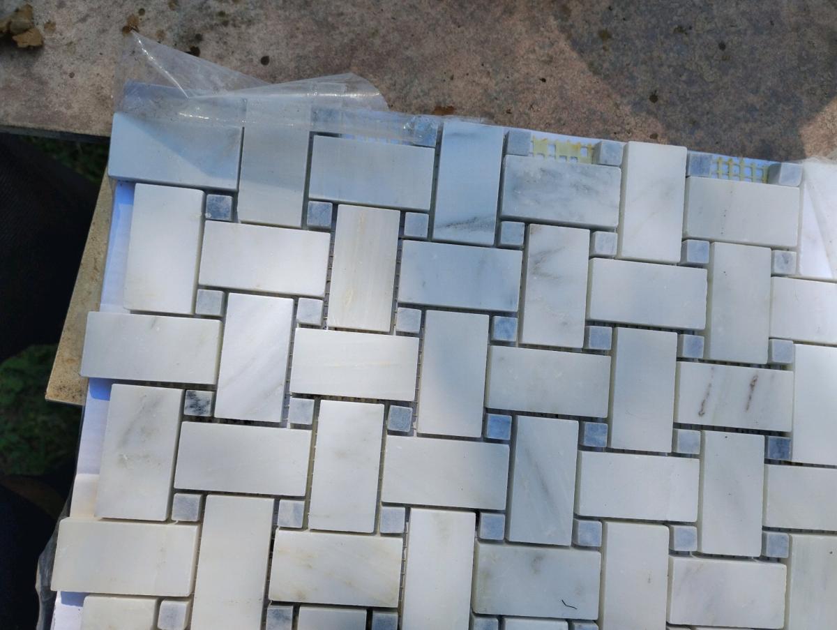12x12in marble tiles basket weave style 25 pieces