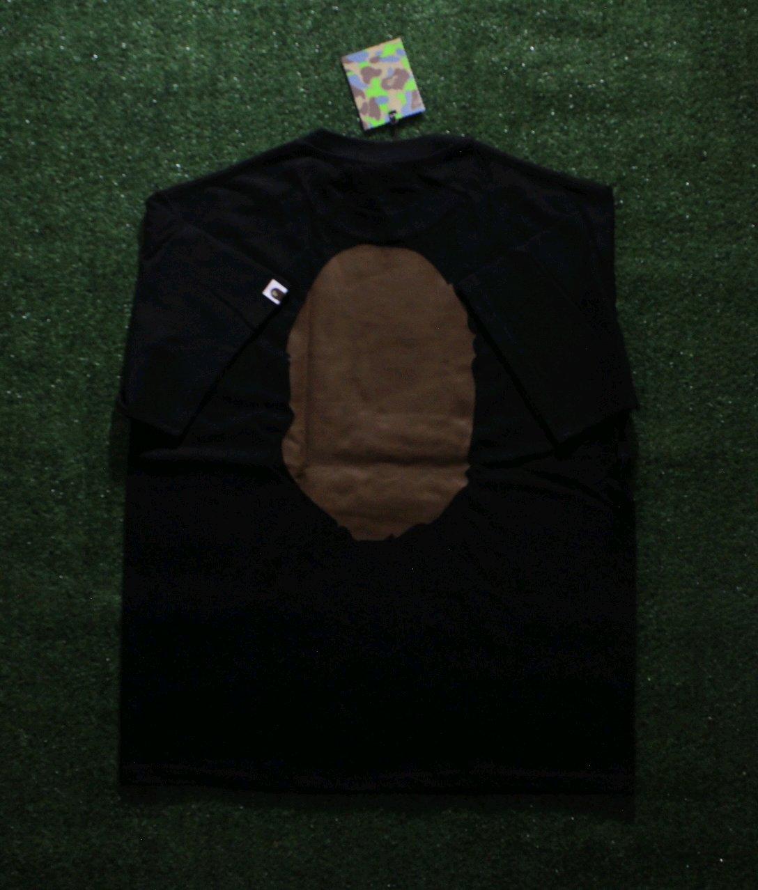 Brown Front And Back Ape Head Y2K T Shirt
