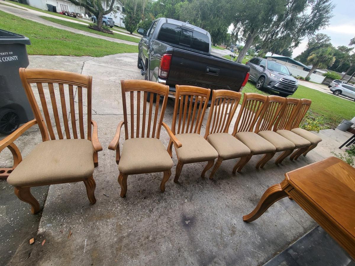Elegant Solid Wood Dining Table Set 8 Chairs  Matching Pub S