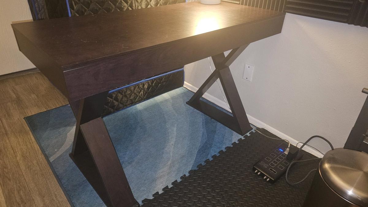 Dark walnut office desk