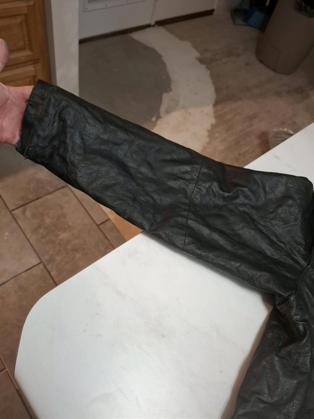 black leather coat good condition
