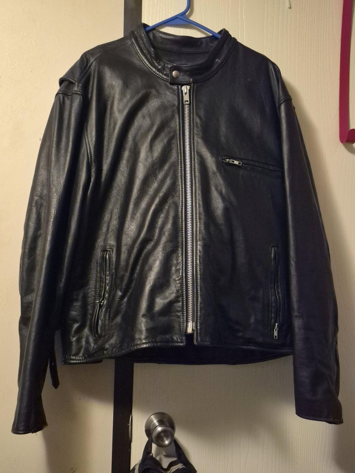 protech leather biker jacket worn 3x