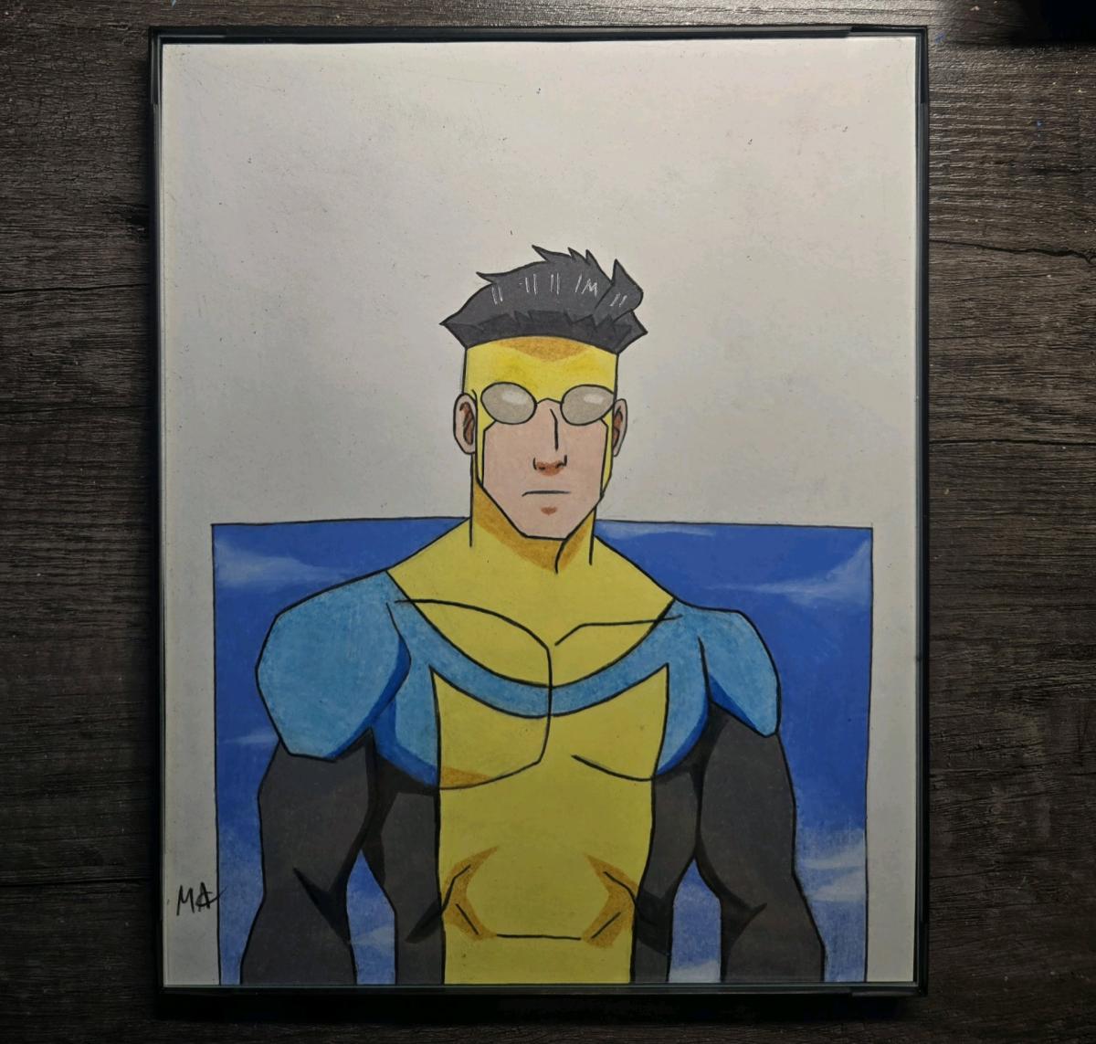 Invincible Drawn with pencils and framed