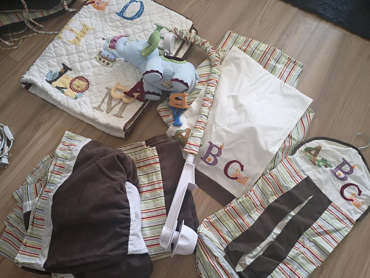 elephant themed crib and bedroom set for baby