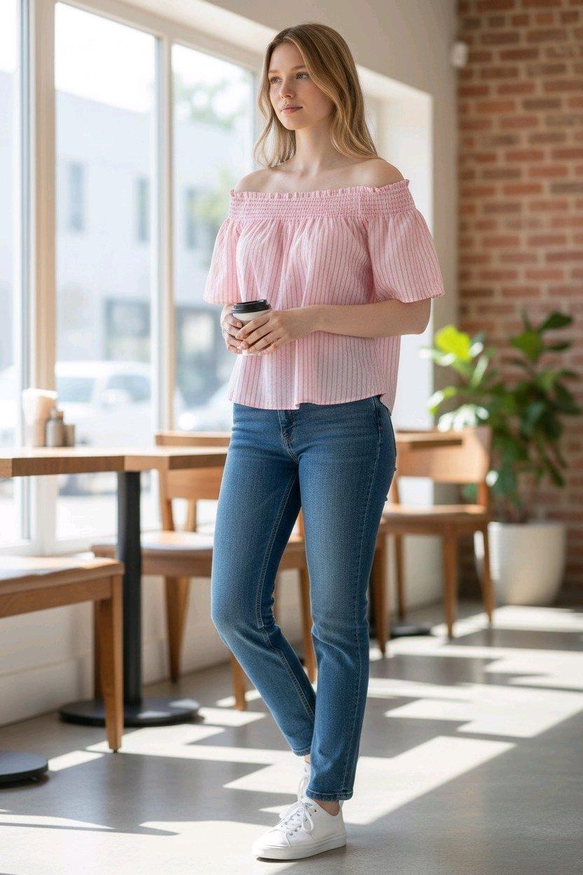 Title A New Day Womens Small Pink OfftheShoulder Smocked
