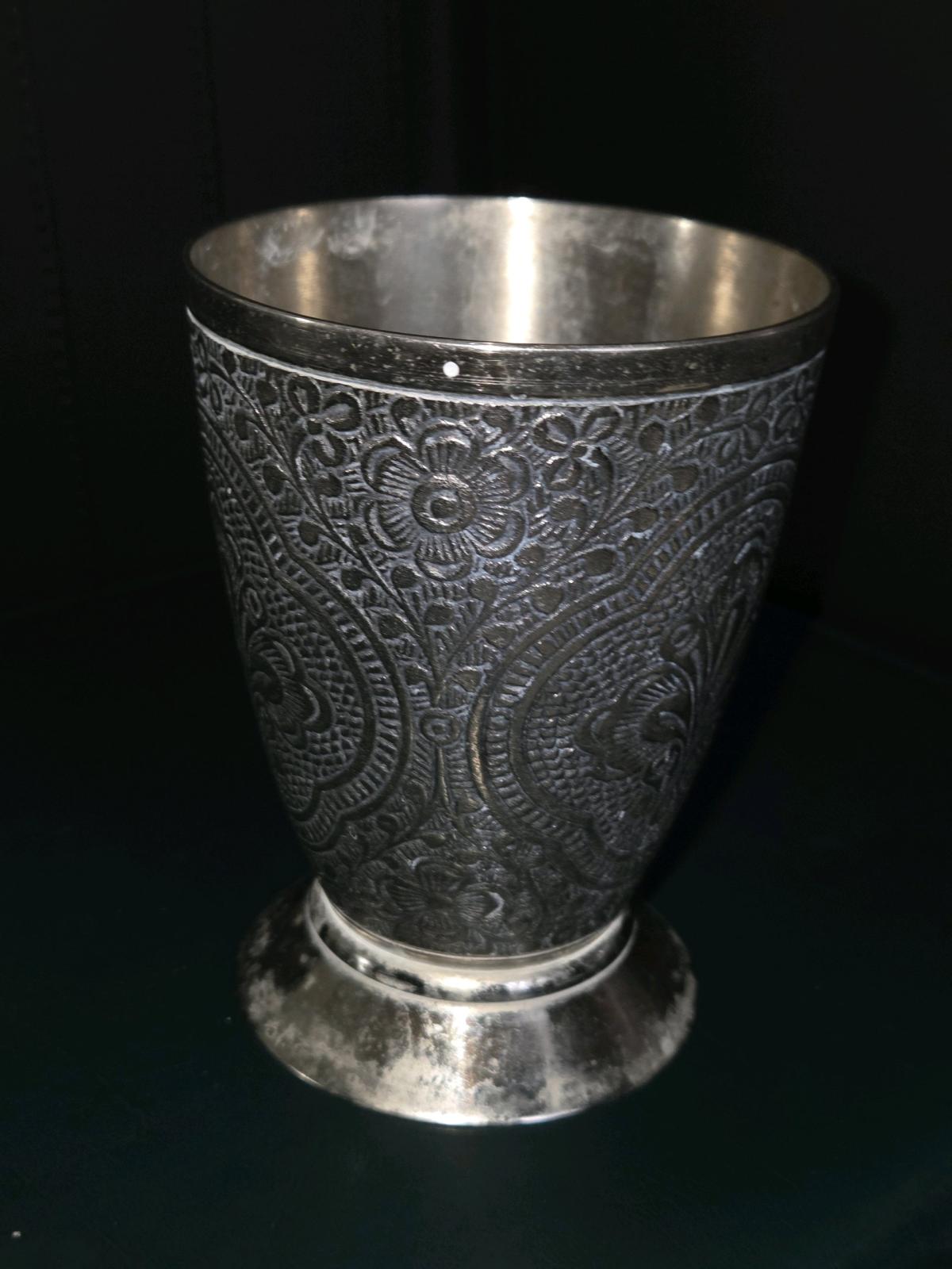 Late 1900 Century Vintage German Silver Plated Zinn Cup