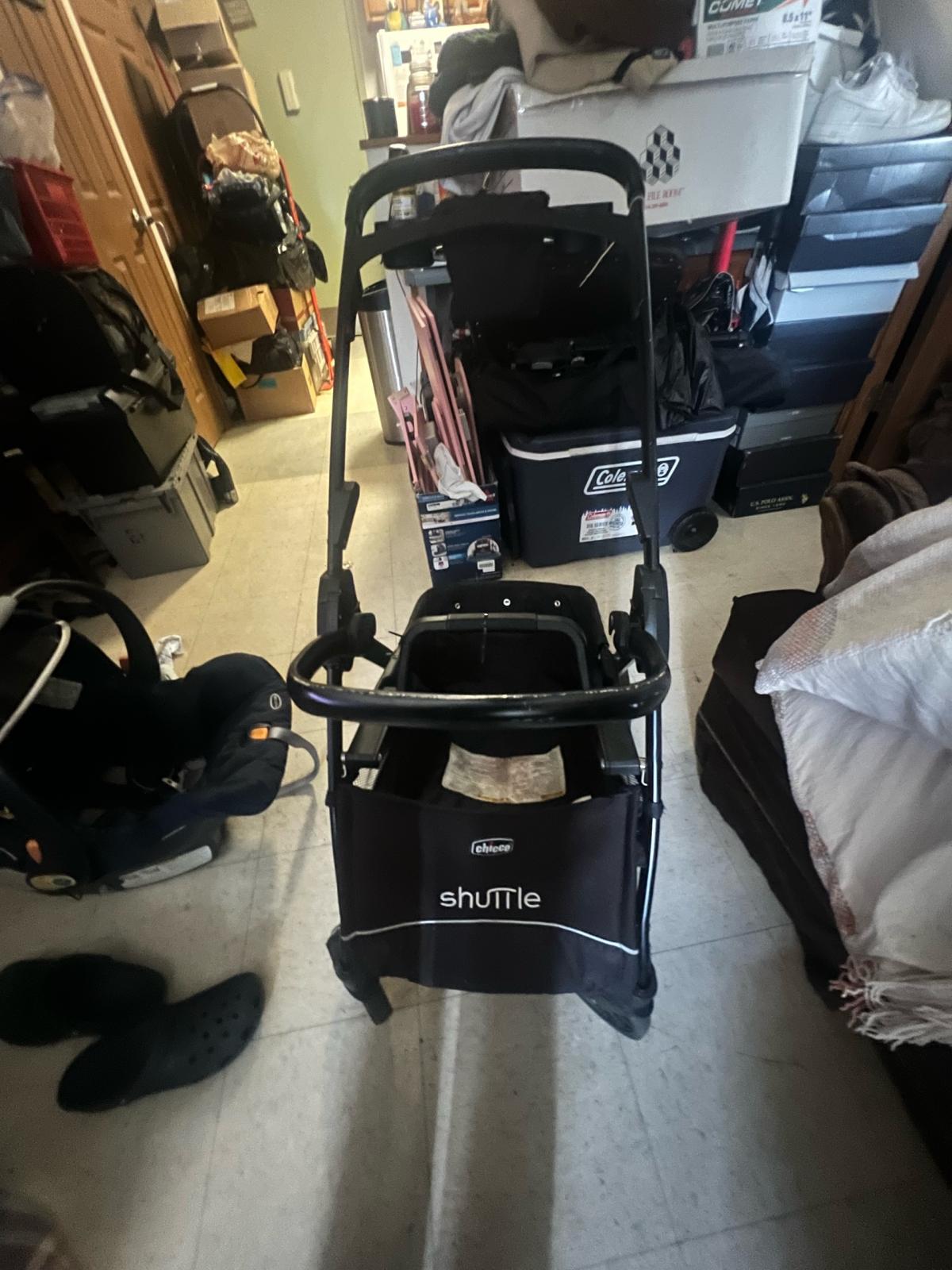 Infant rear facing car seat with all working parts