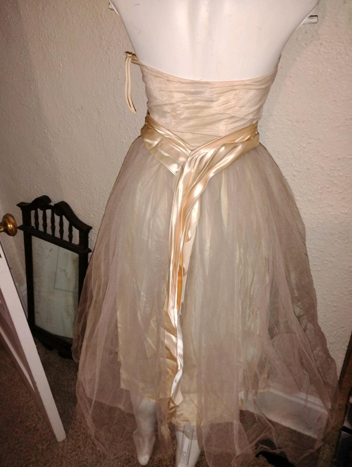 1950s Fred Perlberg Dance Originals Champagne Tulle dress