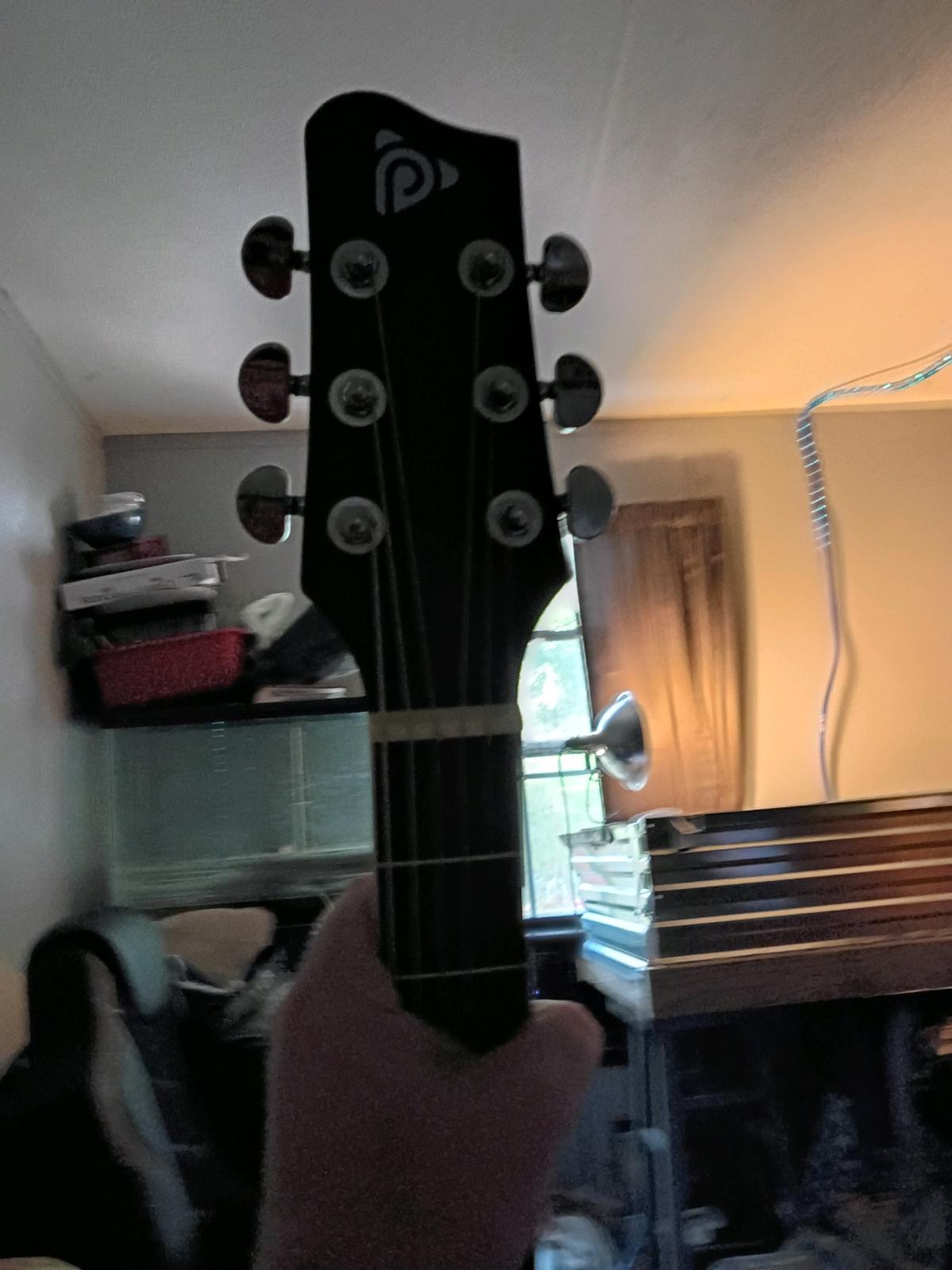 pyle usa acoustic guitar that is black