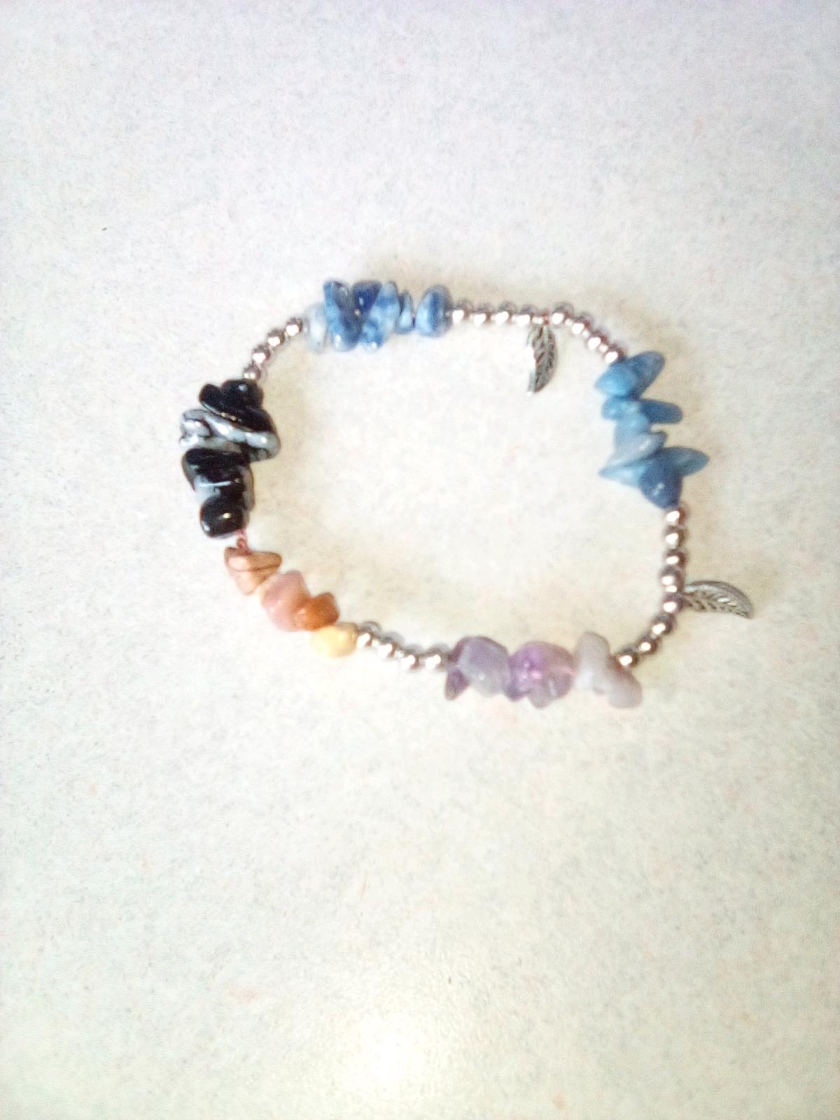 Bracelet with Silver Leaf Charms