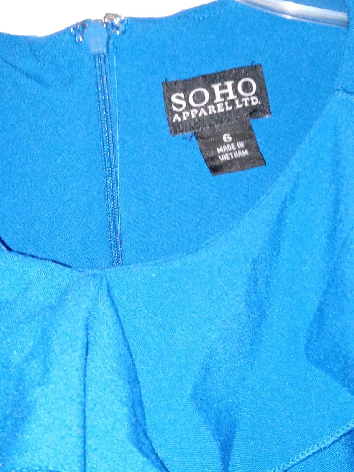 This is a royal blue Soho Apparel Ltd dress in size 6 featur
