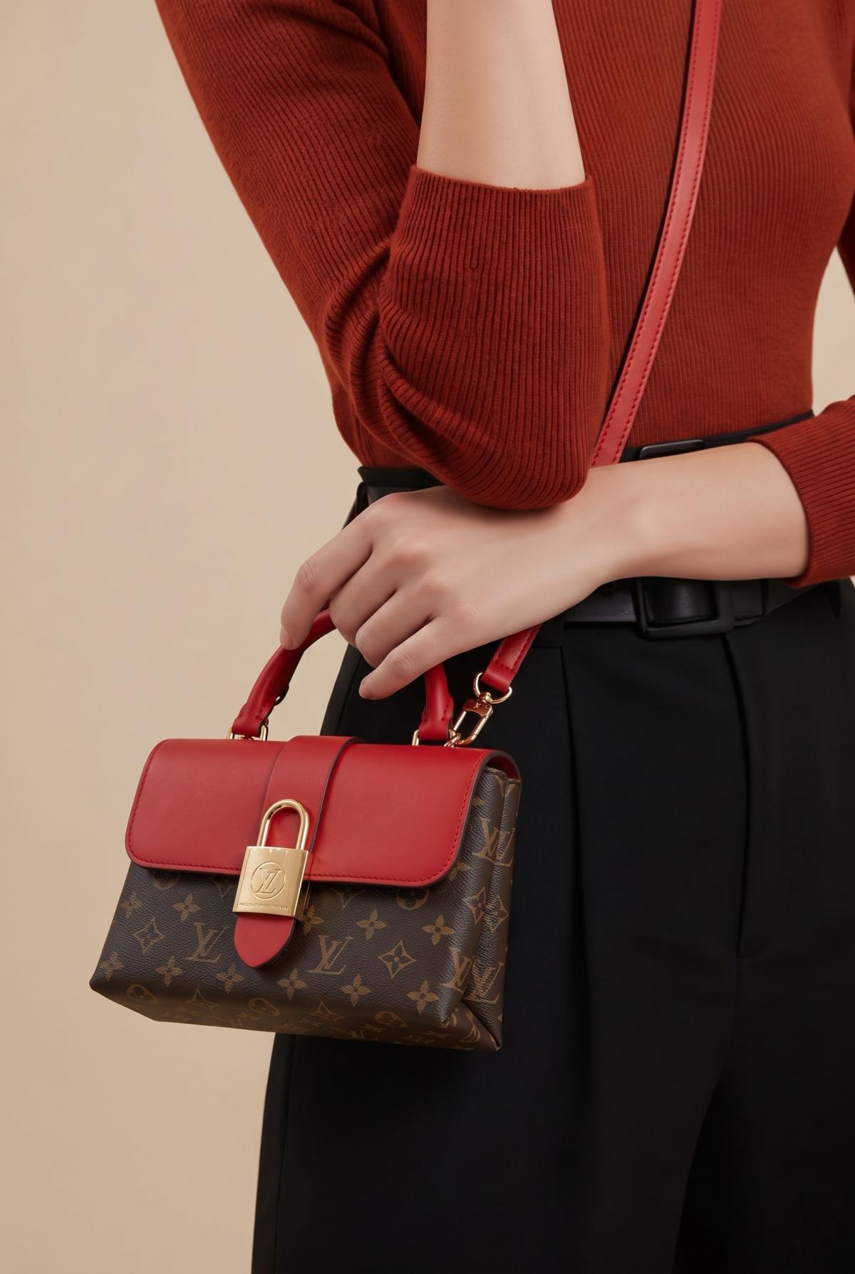 small red and brown with beautiful gold lock