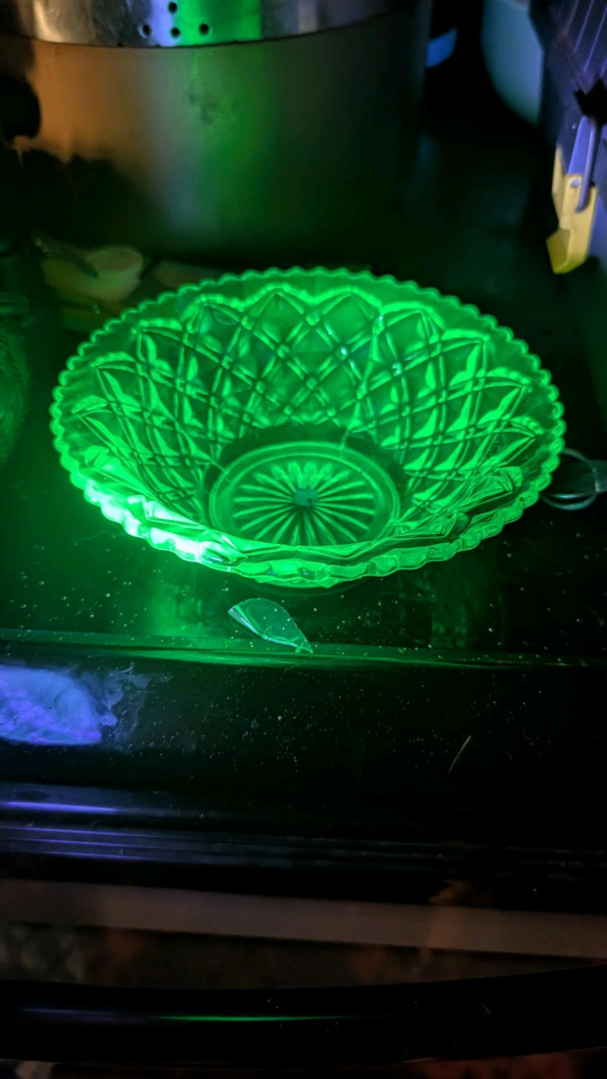 Uranium Green Glass Bowl