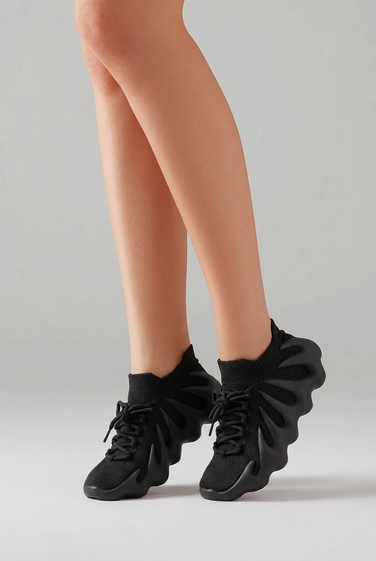 black size 8 fashion sneakers