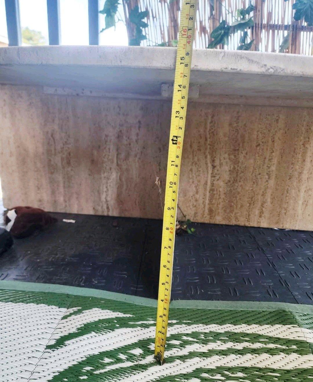 Solid semi circle marble table