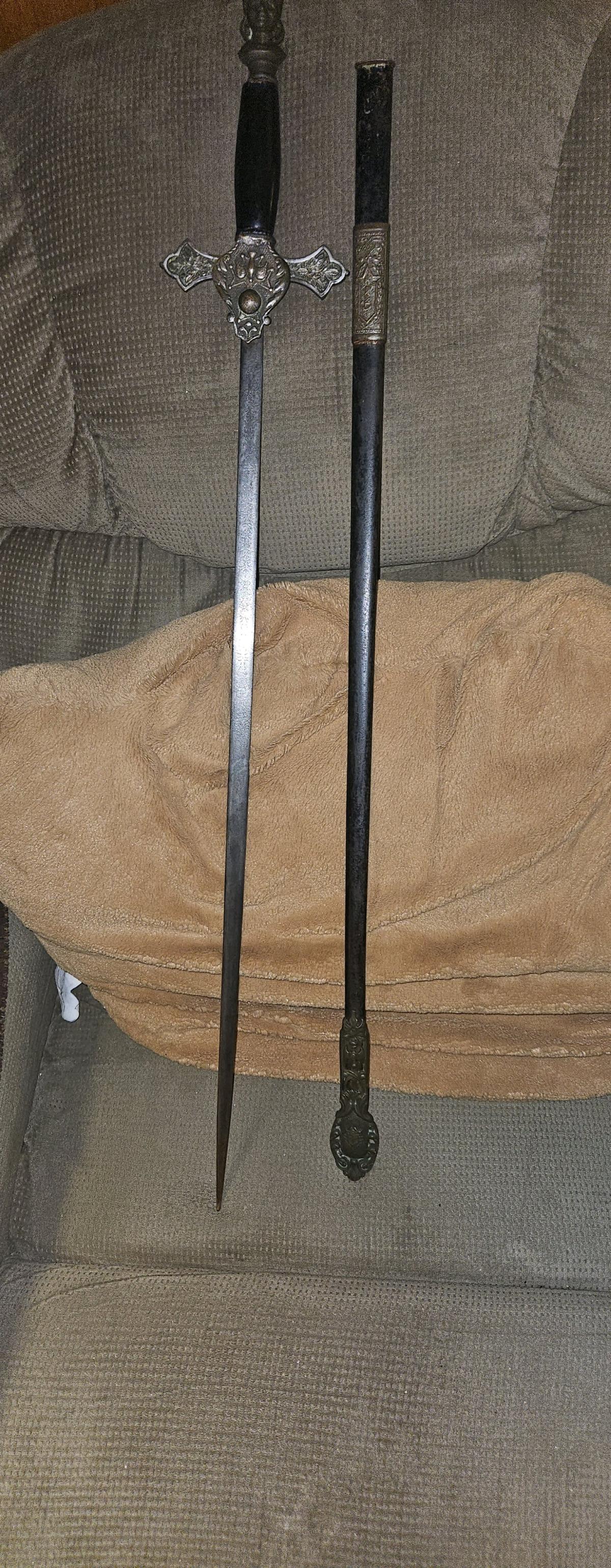 masonic Knights Templar sword and scabbard