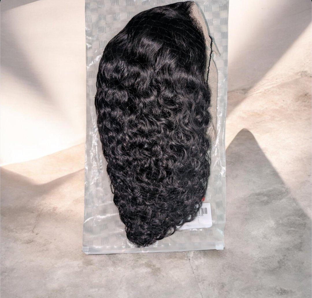 Womens 10 INCH HUMAN HAIR BLACK LACE FRONT GLUELESS WIG
