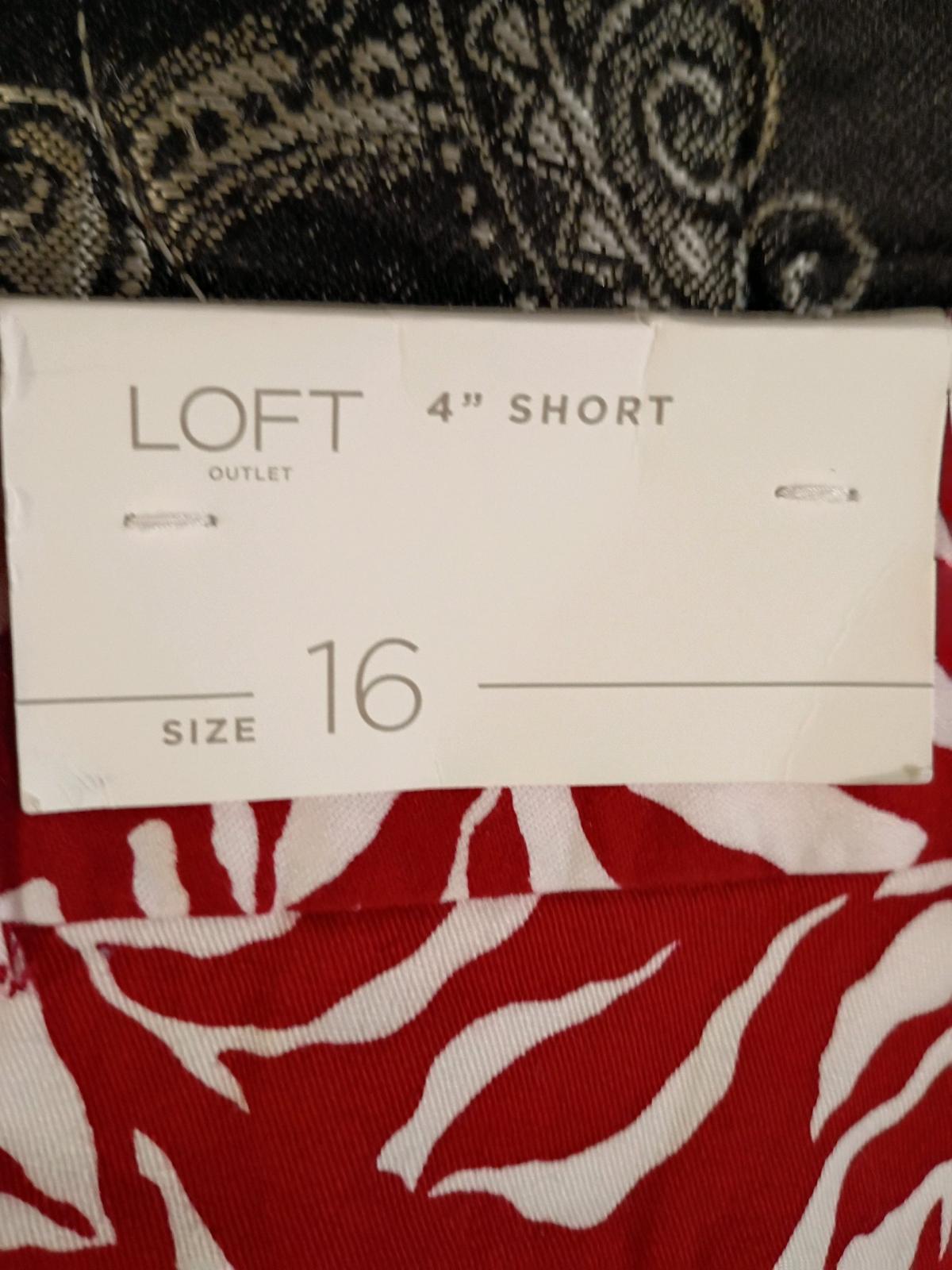 the loft red and white shorts