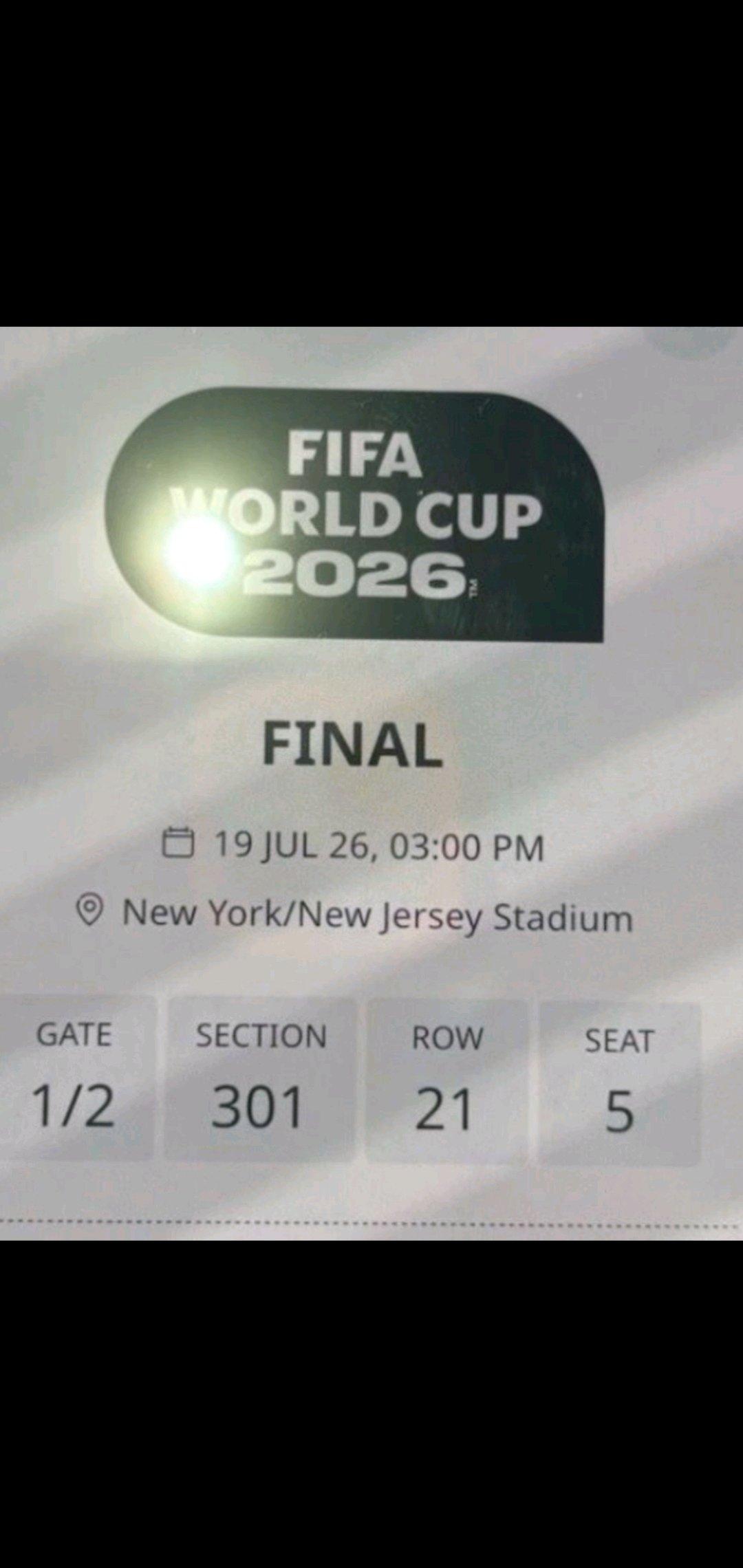 WORLD CUP FINAL TICKETS FOR SALE