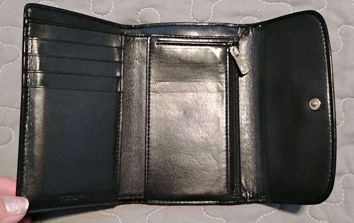 Coach Dark Brown And Black Leather Medium Size Wallet
