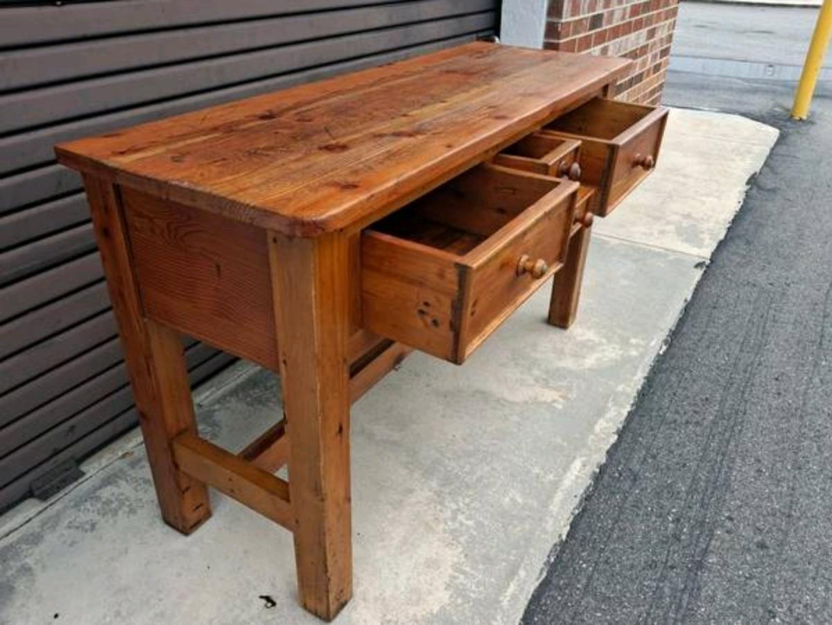 Vintage Rustic Primitive Sideboard Western 4 Drawers