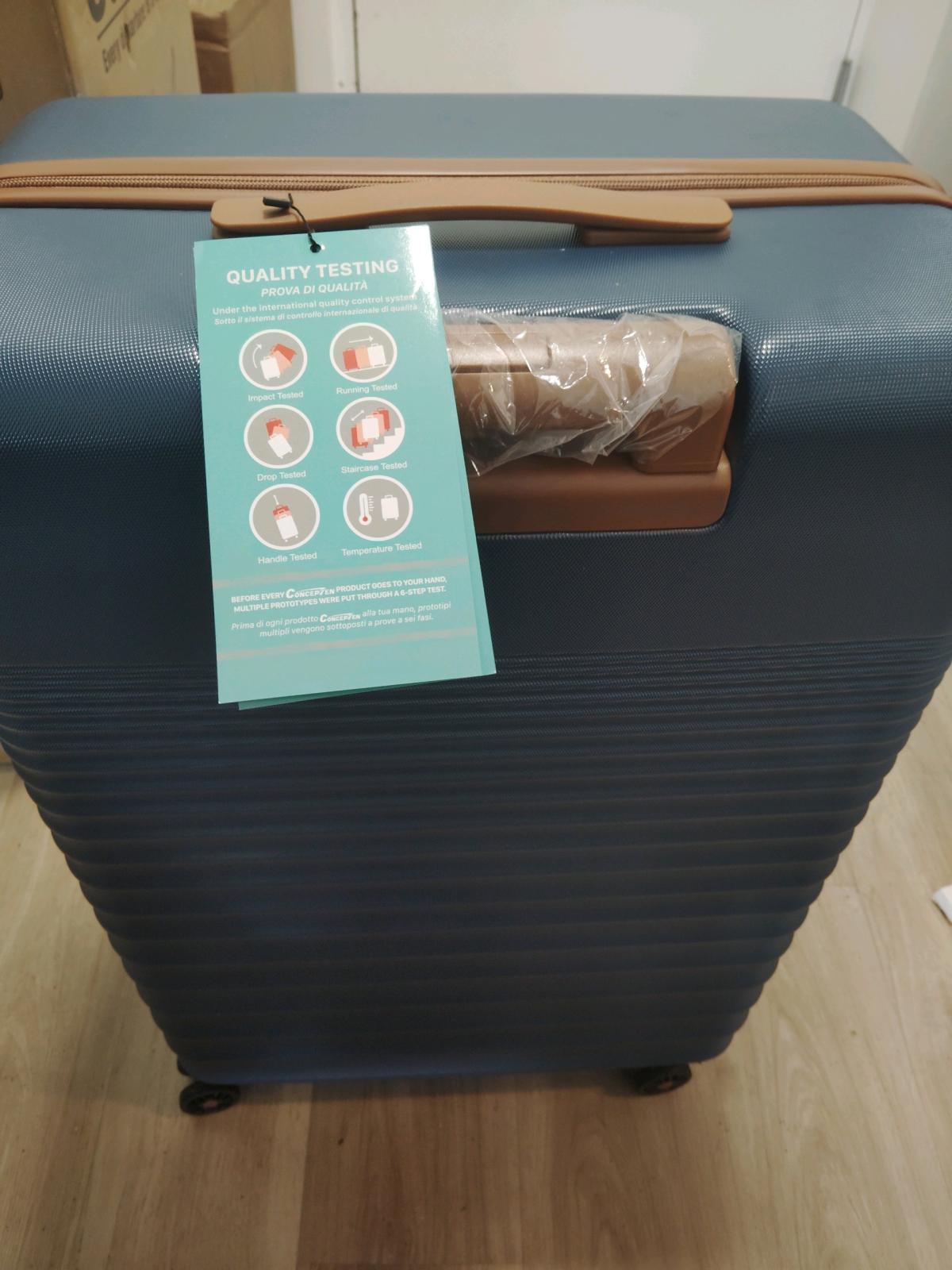 traveling luggage brand new pull behind navy blue very nice