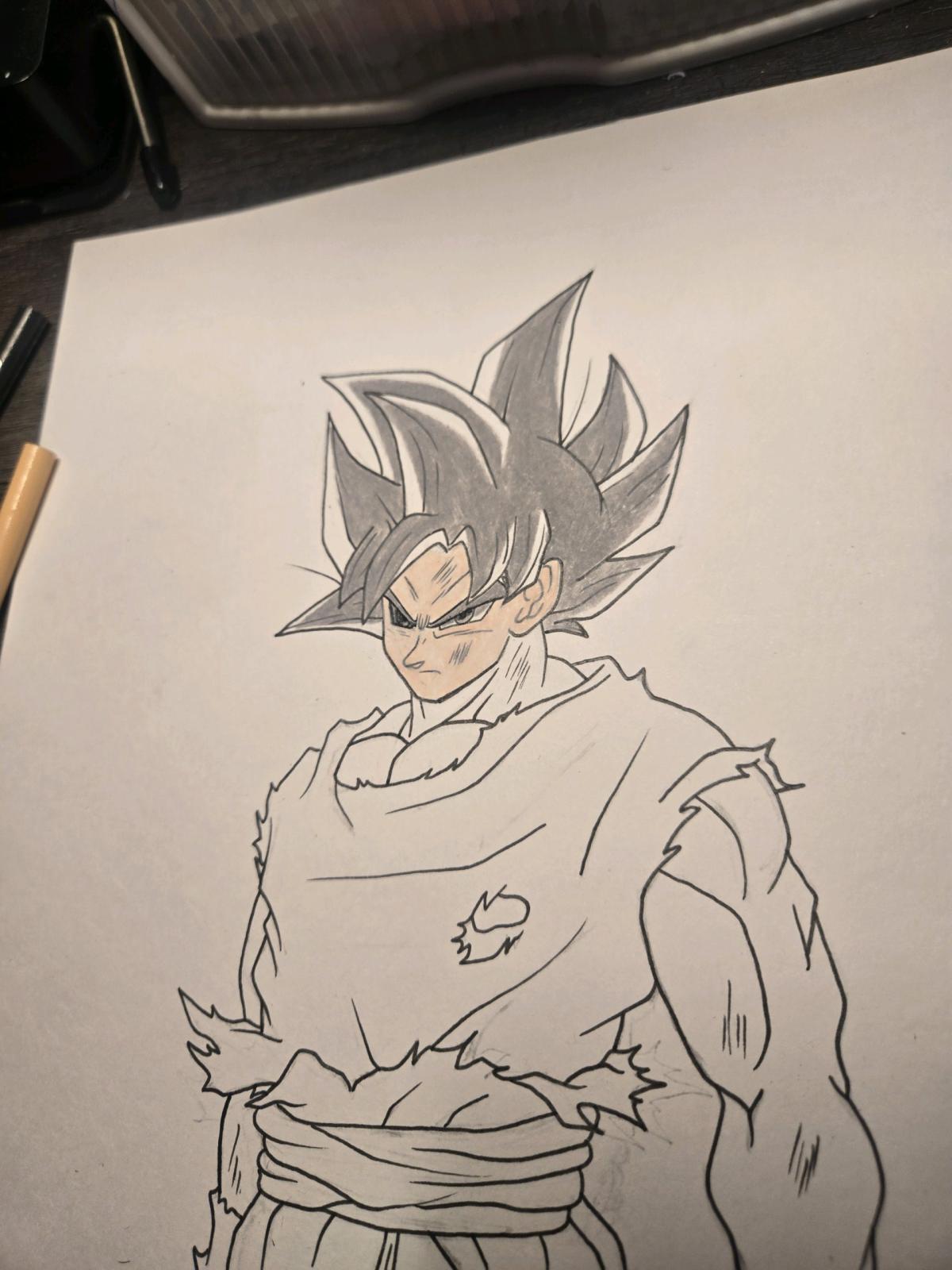 Goku Ultra Instinct Framed Hand Drawn Art