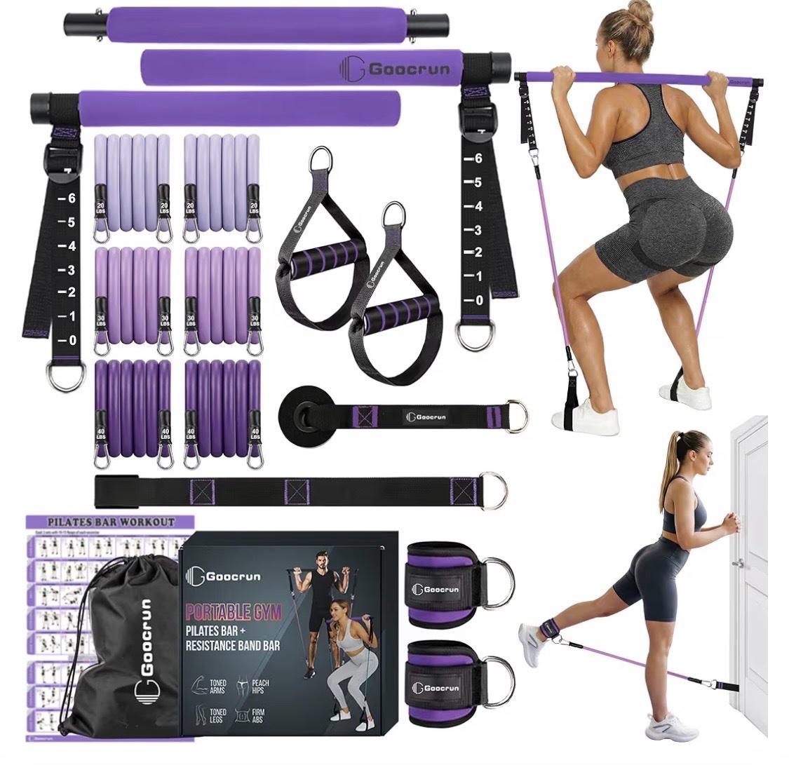 Goocrum Pilates bar kit with resistance bands