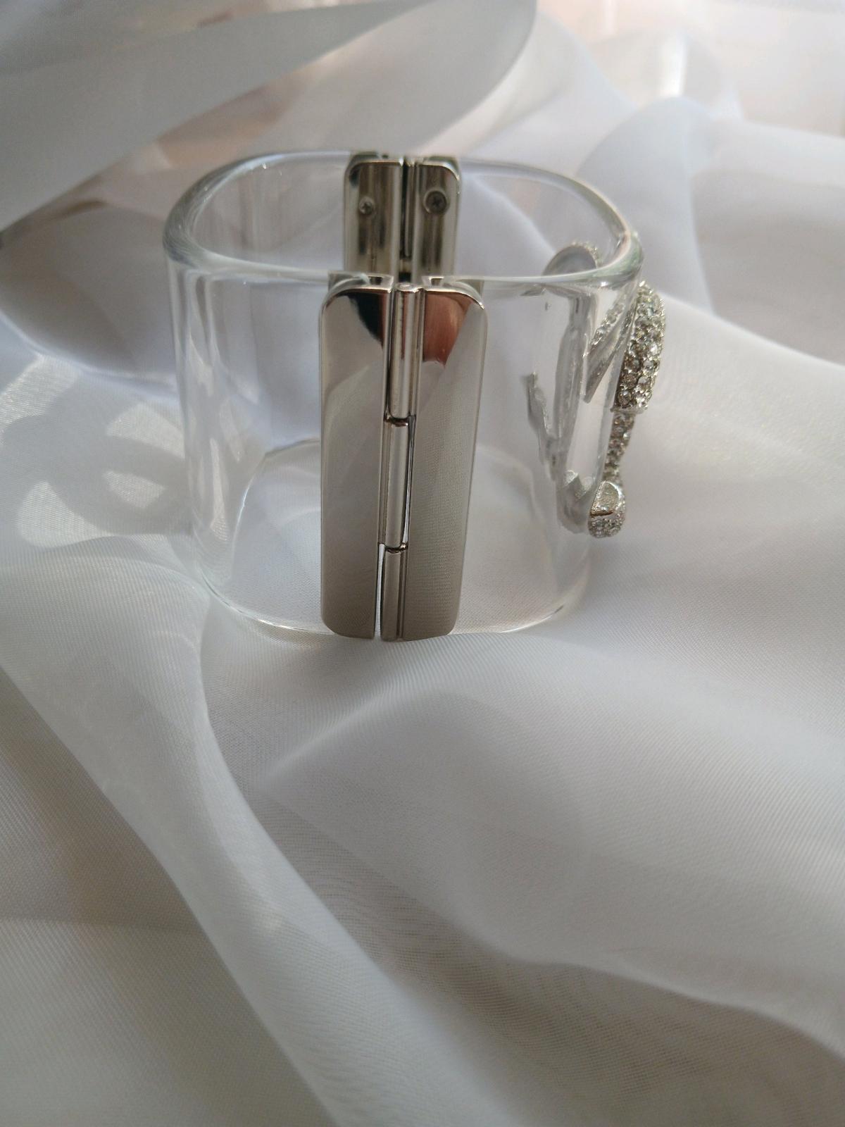 Chanel clear CC crystal cuff Acrylic