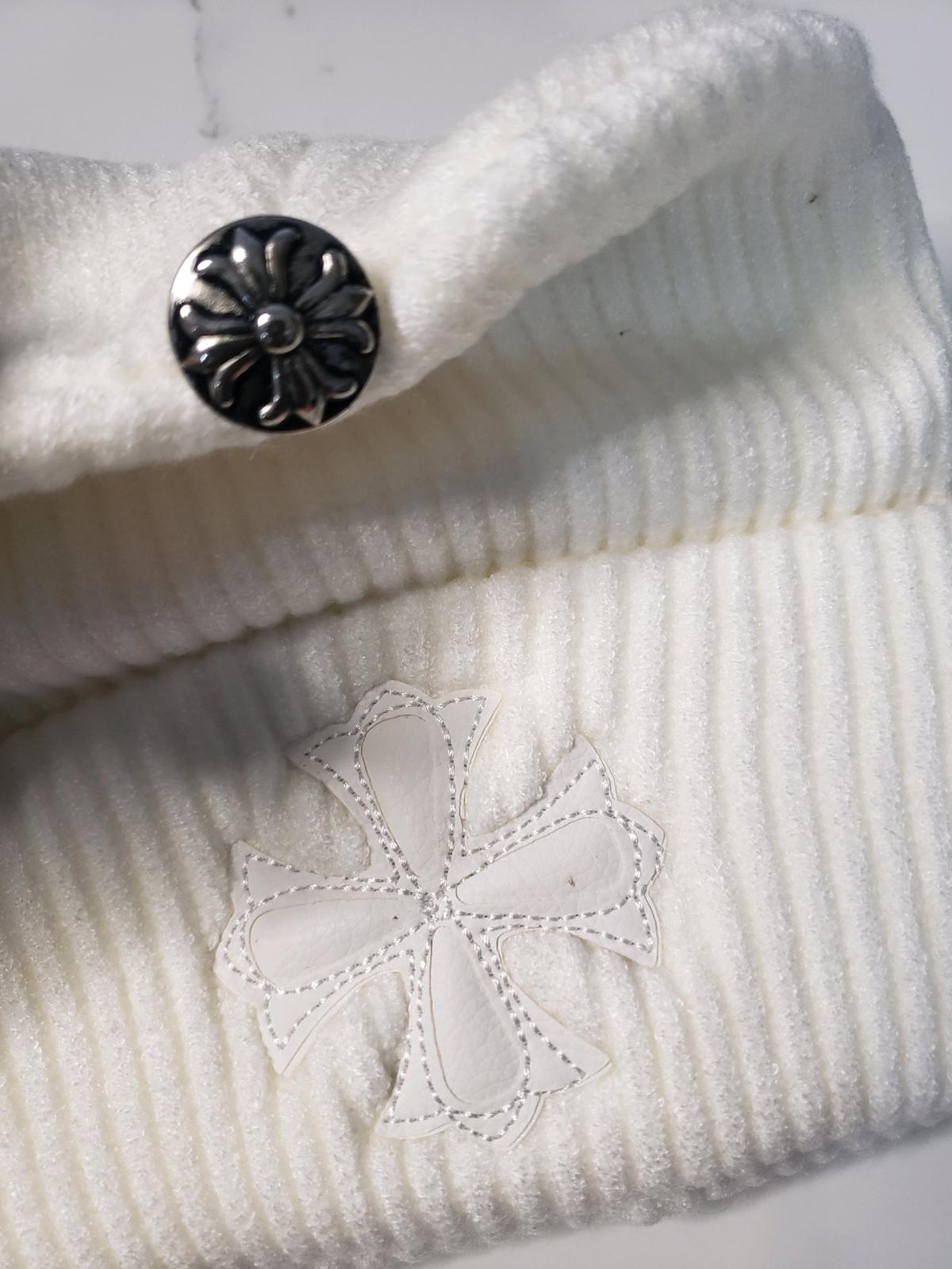 white chrome hearts beanie