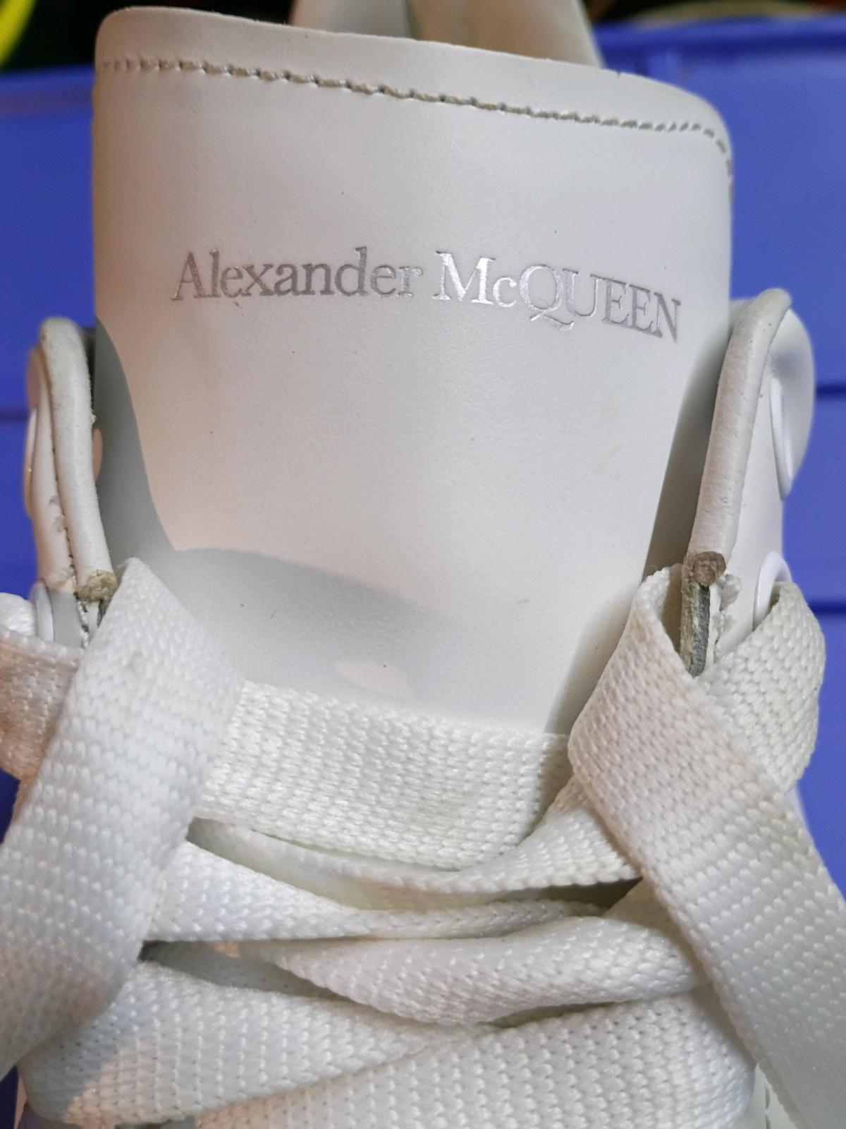Alexander McQueen Oversized white and iridescent heels