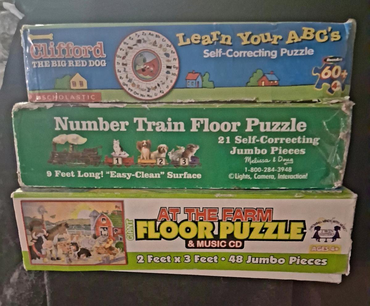 Lot of 3 Educational Floor Puzzles