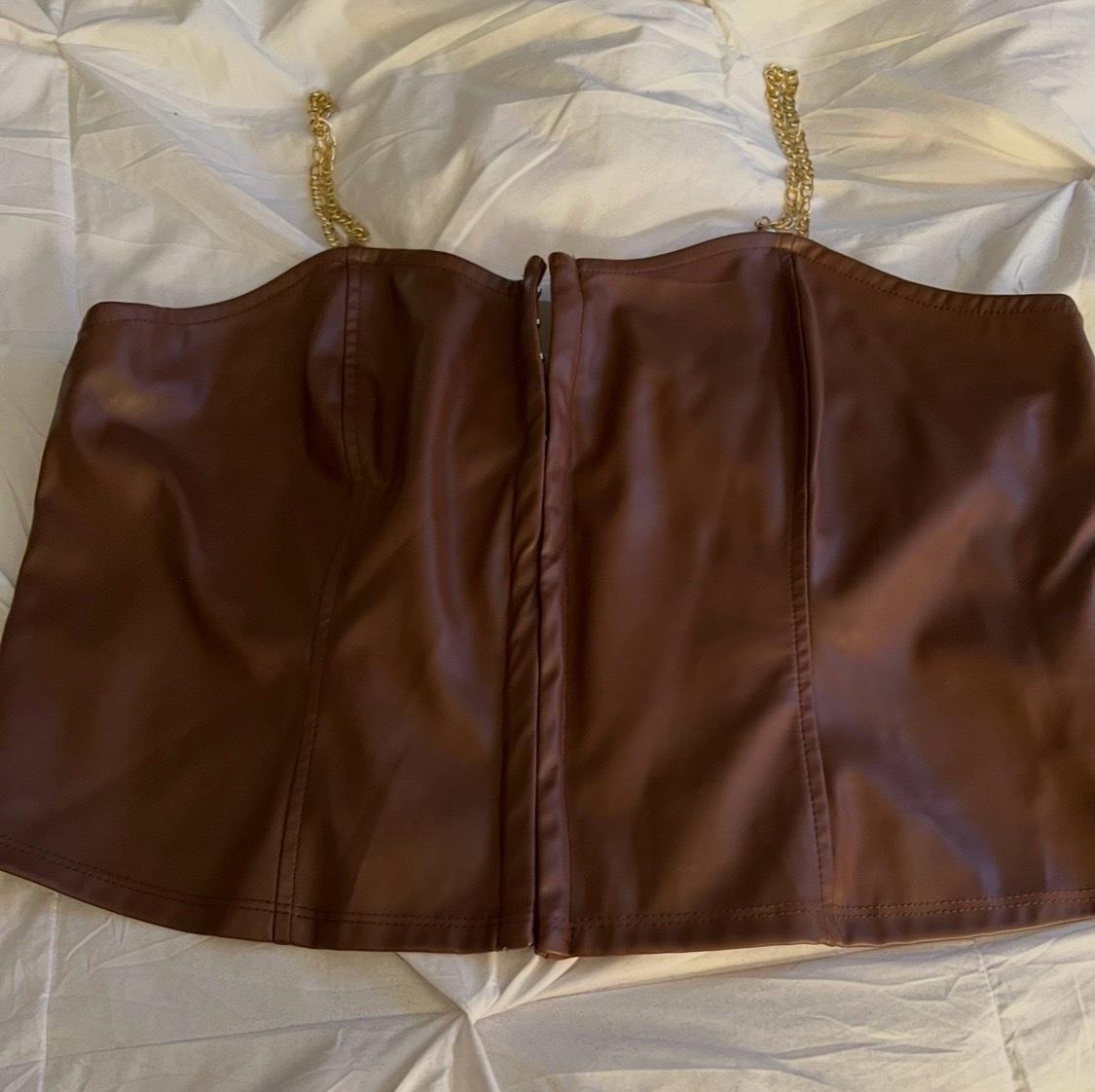 Brown flex leather extra large top