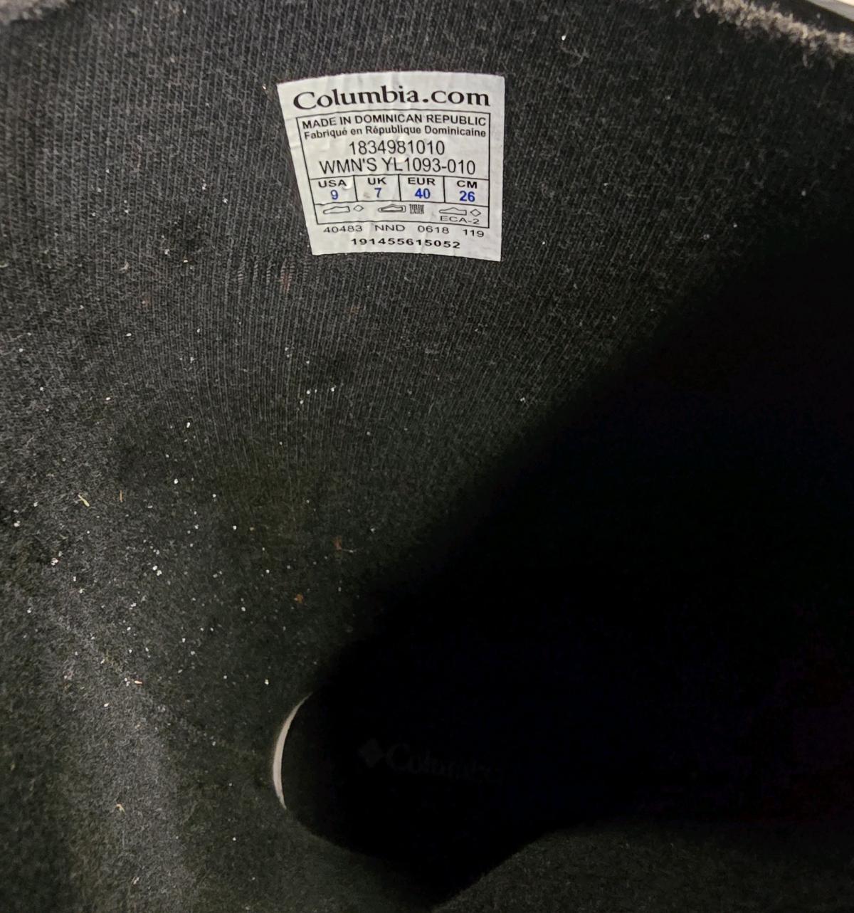 columbia rain booths size 9