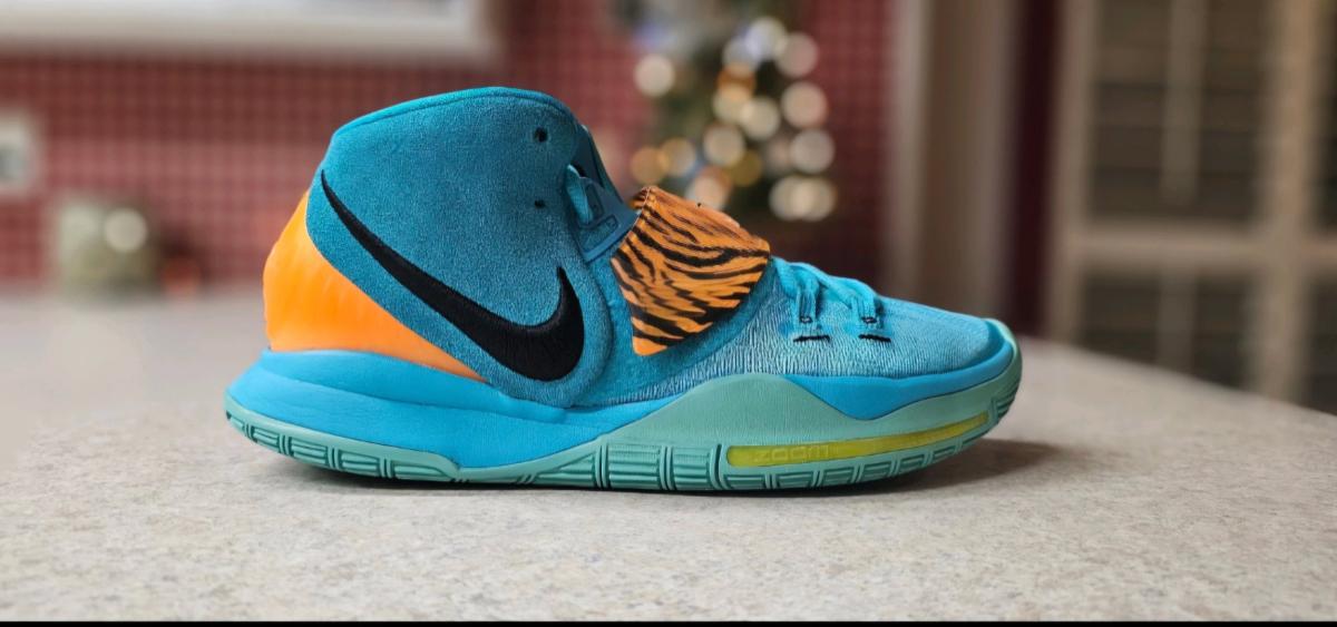 Nike Kyrie 6 Oracle Aqua Black Opti Yellow Total Orange