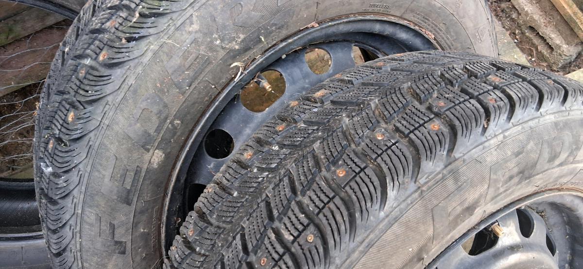 15 inch studed tires and rims set of 4 will sell separately