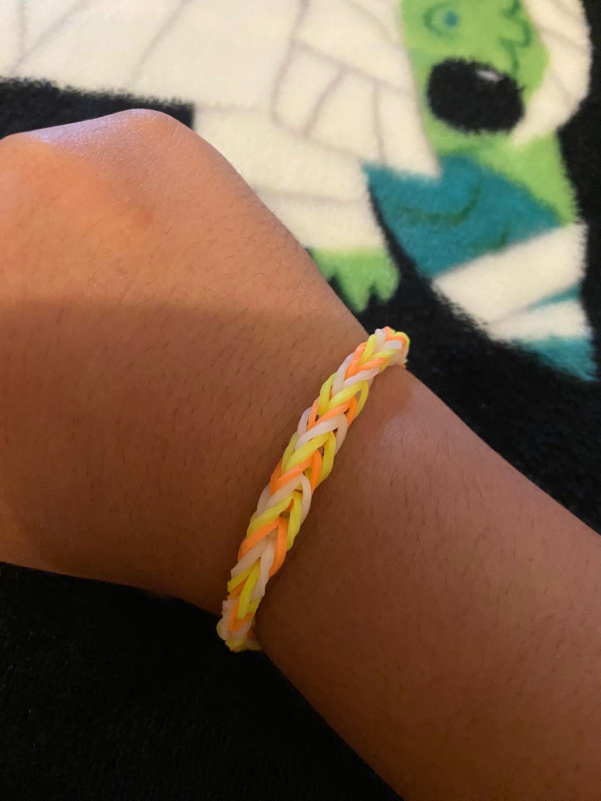 orange yellow and white bracelet