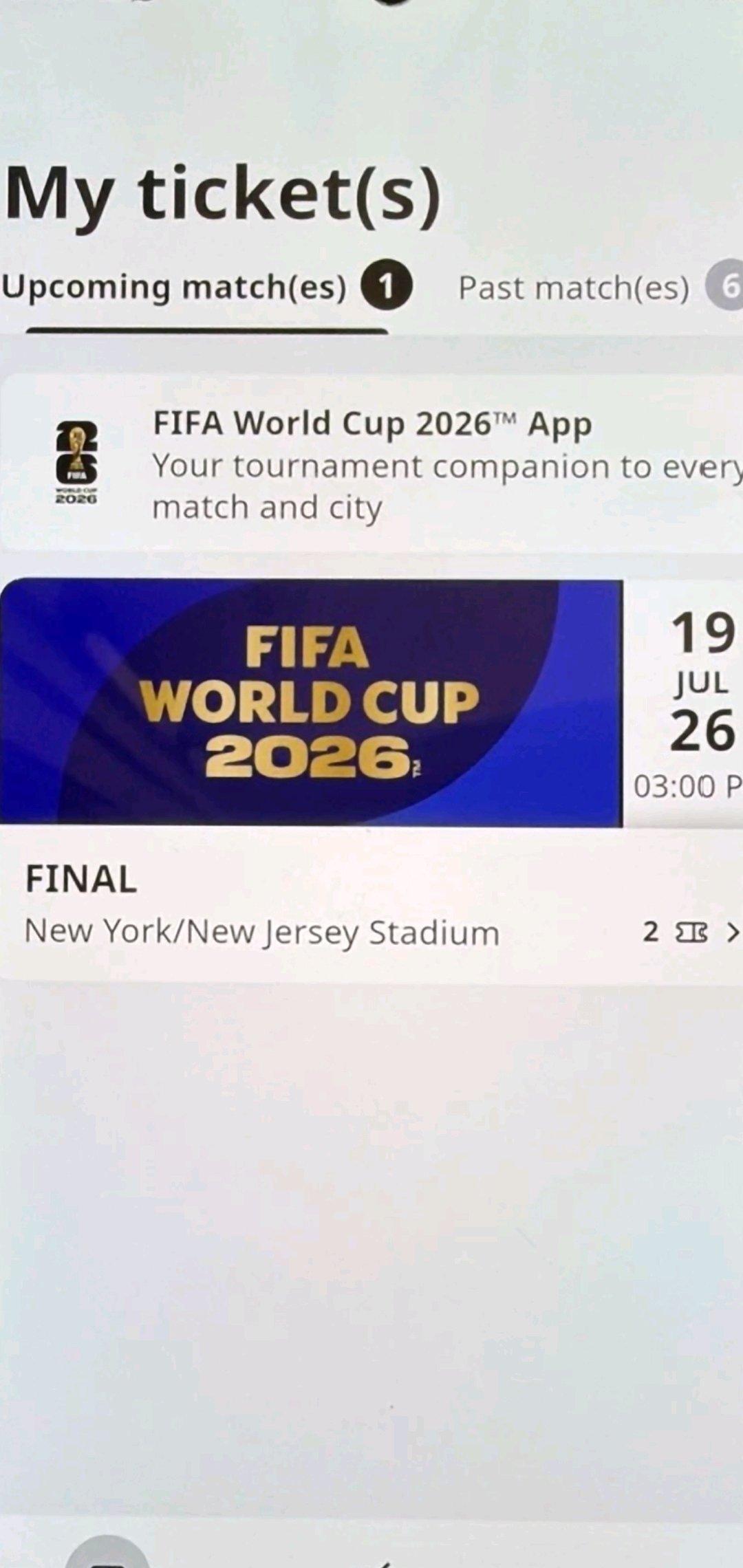 WORLD CUP FINAL TICKETS FOR SALE