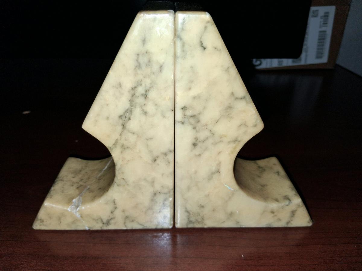 antique italian marble bookends
