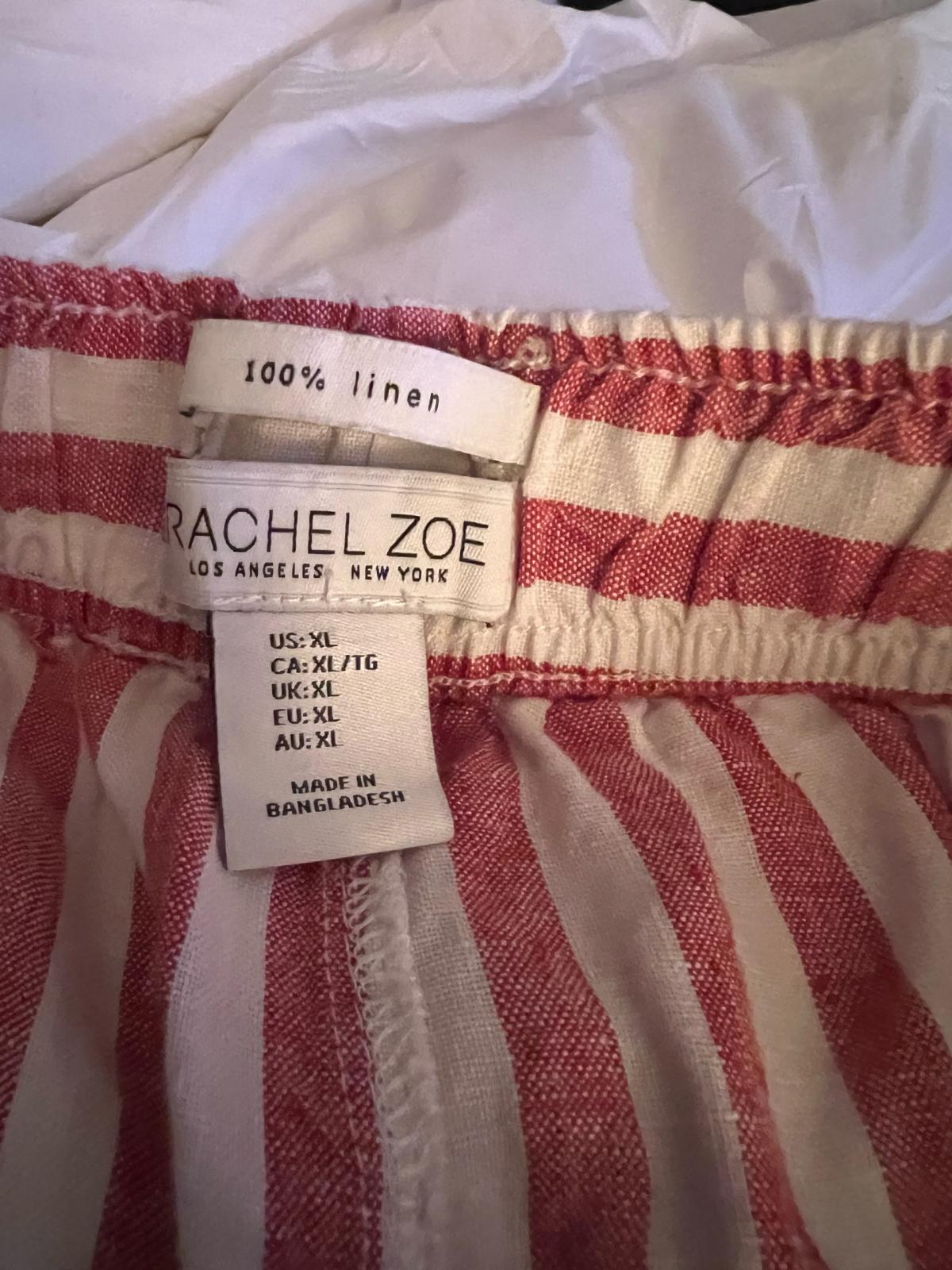 womens xlg linen strip stretchy pants used in good condition