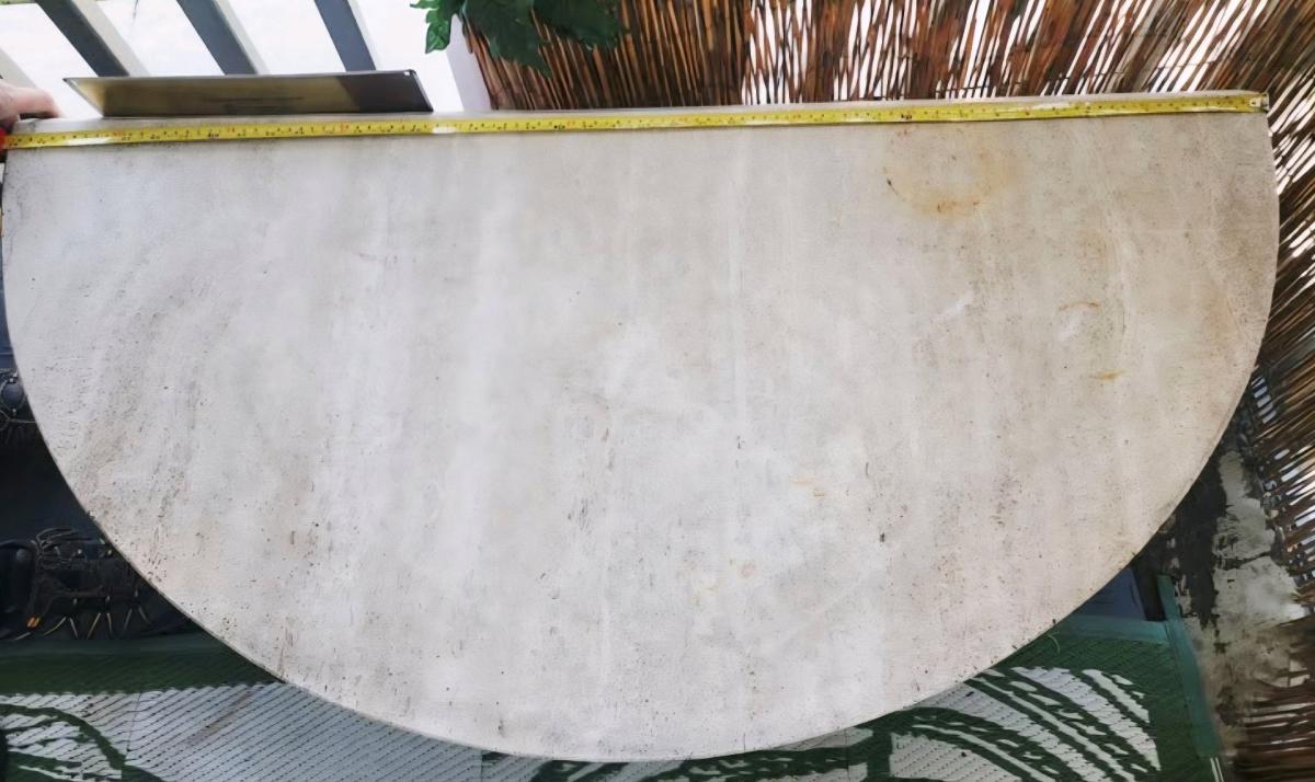 Solid semi circle marble table