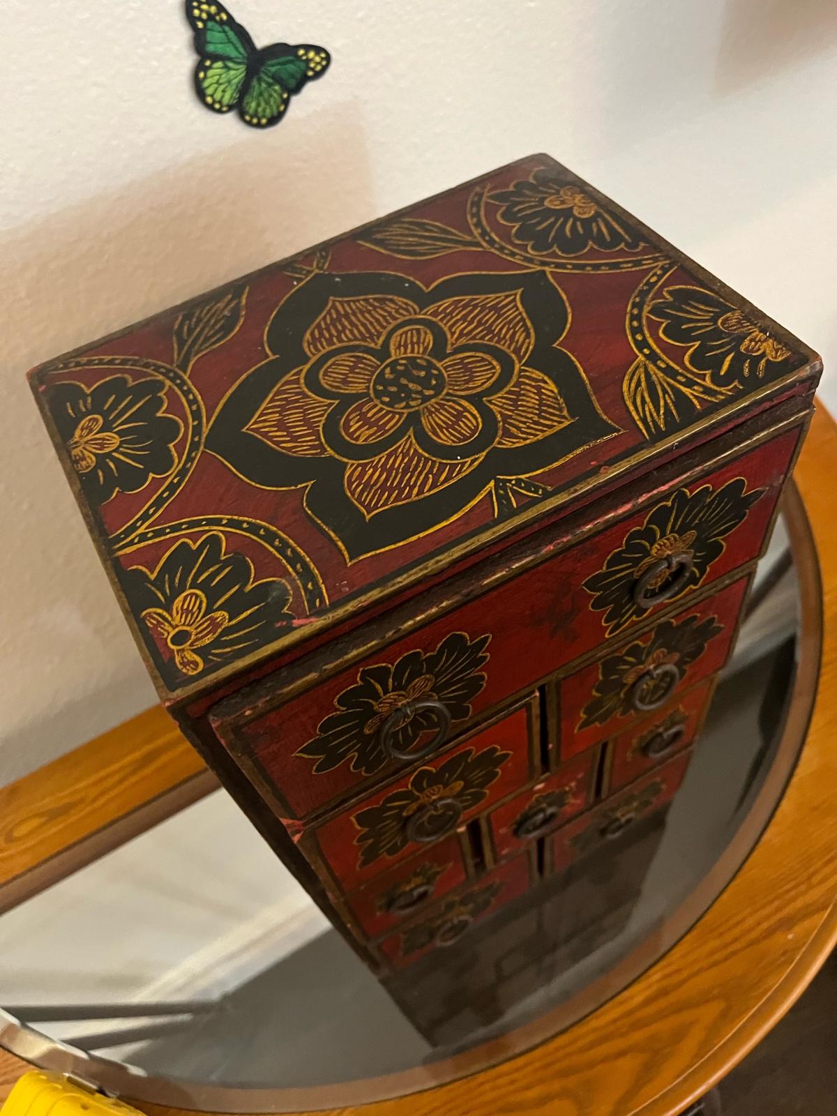 Hand Painted Apothecary Drawer Chest