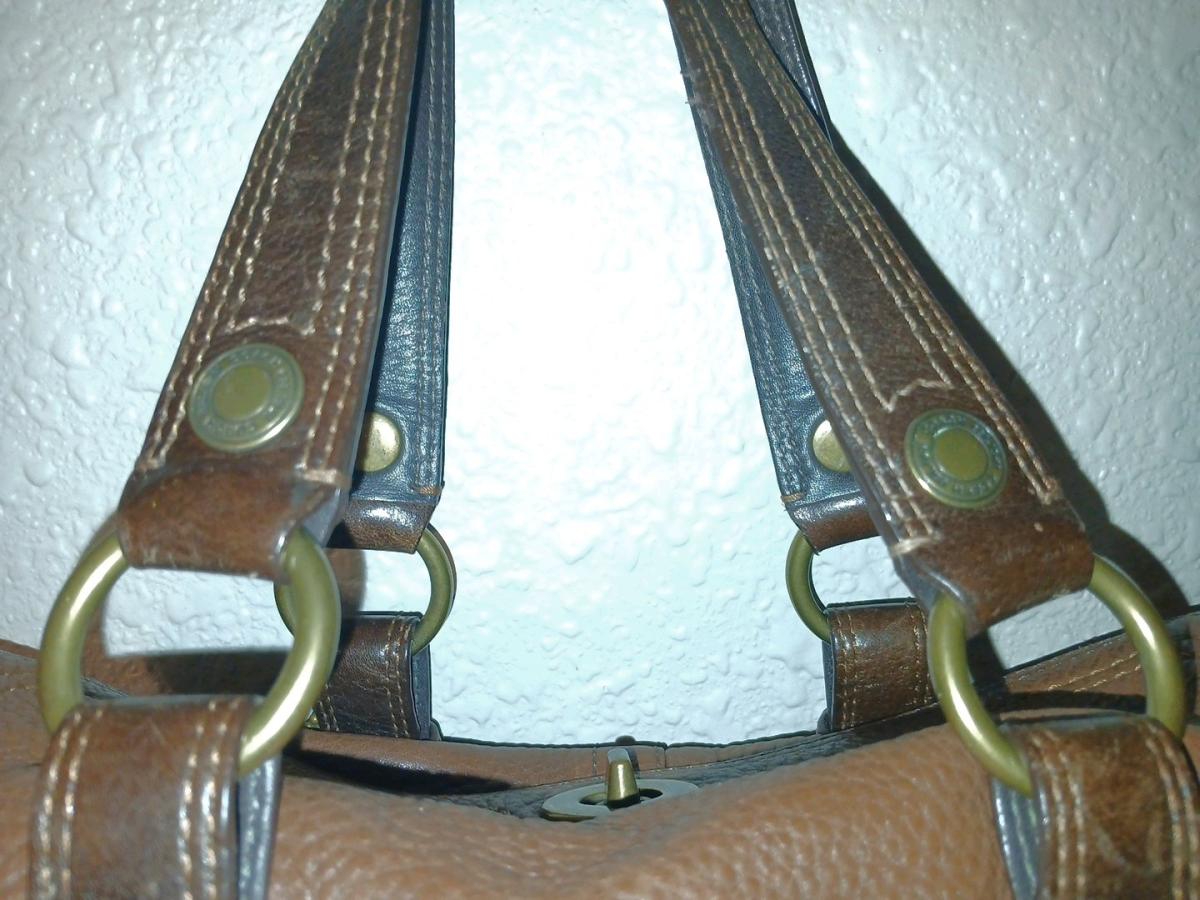 Vintage Brown Coach Chelsea Turnlock Pebble Leather Satchel