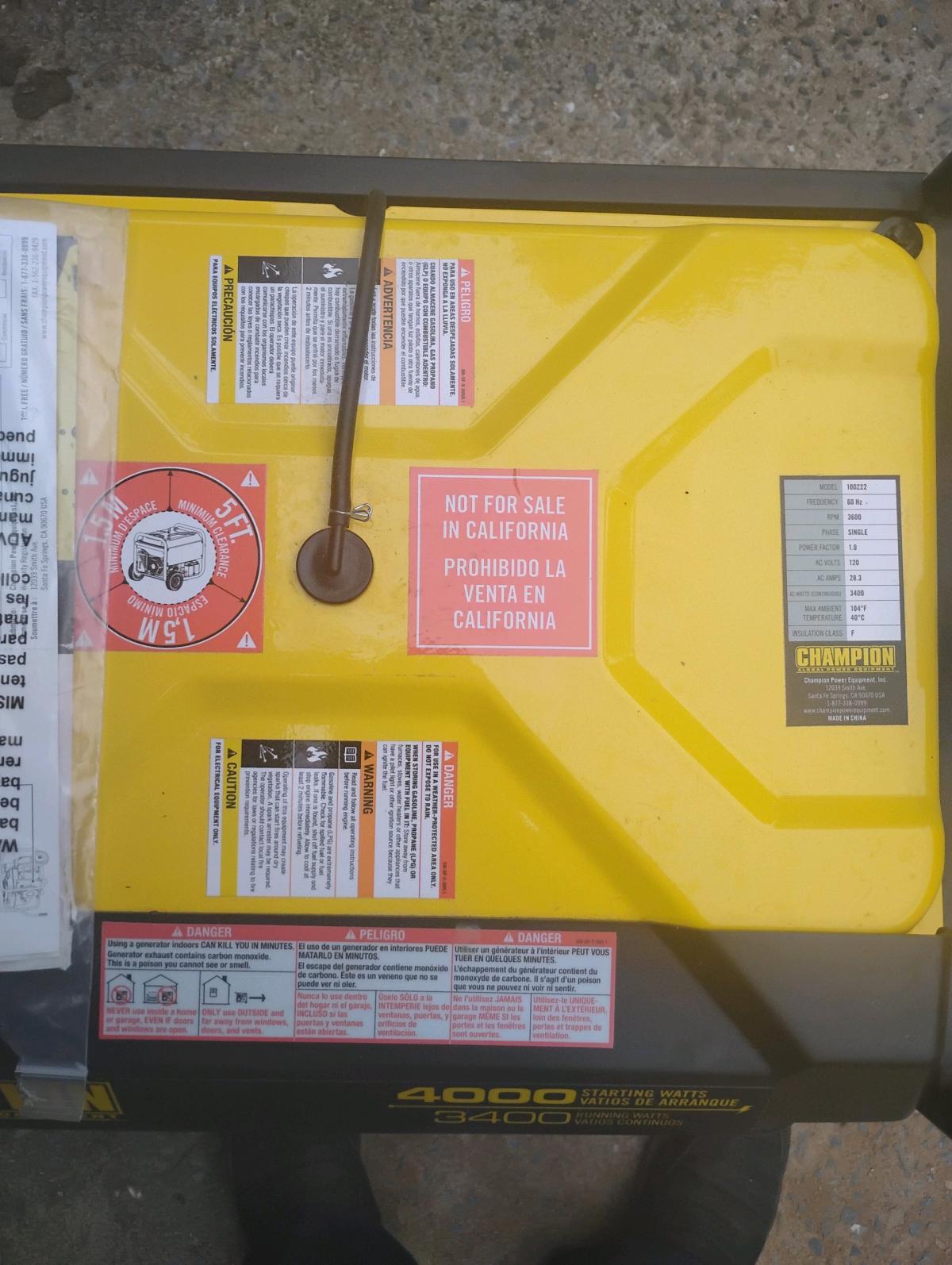 Champion 4000 Generator
